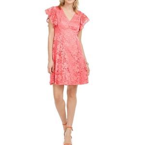 Jessica Howard Size 6 Petite, Coral Lace Dress NWT